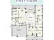 First floor layout featuring open-concept living spaces and Primary suite at 4208 W Vasconia St, Tampa, FL 33629