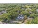An aerial shot reveals a property with a screened pool, set amidst a canopy of lush, mature trees at 709 Grand Canyon Dr, Valrico, FL 33594