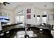Kitchen sink with granite countertops, stainless steel appliances, and a view of the backyard at 11821 Easthampton Dr, Tampa, FL 33626