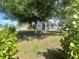 Serene backyard featuring a screened porch, mature trees, and a meticulously maintained lawn at 1200 47Th St N, St Petersburg, FL 33713