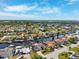 Aerial view shows a serene residential neighborhood with waterfront properties, boating canals and lush landscaping at 1399 49Th Ne Ave, St Petersburg, FL 33703
