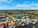 Stunning aerial view showcasing waterfront property with a pool and boat dock at 1399 49Th Ne Ave, St Petersburg, FL 33703