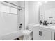 Clean bathroom with white subway tile and modern fixtures at 18036 Java Isle Dr, Tampa, FL 33647