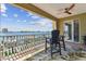 This beautiful balcony has an amazing water view and a lovely seating area at 200 Skiff Pt # 202, Clearwater Beach, FL 33767