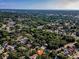 A wide aerial shot of the neighborhood with many trees interspersed among the residential homes at 3041 Oak View Dr, Palm Harbor, FL 34684