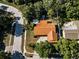 An overhead shot of the house nestled in a lush, green neighborhood with mature trees at 3041 Oak View Dr, Palm Harbor, FL 34684