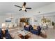 Bright, open living space with modern furnishings and a ceiling fan at 3041 Oak View Dr, Palm Harbor, FL 34684