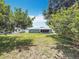 This backyard features lush grass and mature trees at 3271 36Th N St, St Petersburg, FL 33713