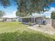 Large, grassy backyard with a screened-in porch and partially fenced perimeter, offering plenty of outdoor space at 3271 36Th N St, St Petersburg, FL 33713