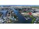 Aerial view of waterfront condos with boat docks and access to Tampa Bay at 644 Yardarm Dr # 22, Apollo Beach, FL 33572