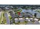An aerial shot of waterfront condos featuring private parking and boat docks at 644 Yardarm Dr # 22, Apollo Beach, FL 33572