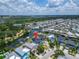 Aerial view of the neighborhood next to the waterway at 6520 Simone Shores Cir, Apollo Beach, FL 33572