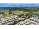 Aerial view showcases the waterfront property and its location near the Gulf at 6526 Simone Shores Cir, Apollo Beach, FL 33572