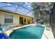 Backyard pool features a screened-in enclosure, with access to the home's interior at 6918 Potomac Cir, Riverview, FL 33578