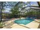 View of screened in pool with patio furniture and fence at 6918 Potomac Cir, Riverview, FL 33578