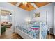 Beautiful bedroom with a coastal aesthetic featuring a wooden ceiling and a four post bed at 722 Gulf Blvd, Indian Rocks Beach, FL 33785