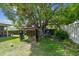 A large tree provides shade for recreational equipment in the backyard at 10387 Majestic Dr, Largo, FL 33774