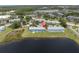 Picturesque aerial view of the property backing onto the pond at 11617 Colony Lake Dr, Tampa, FL 33635