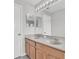 Updated bathroom with double sink vanity, large mirror, and ample lighting at 11617 Colony Lake Dr, Tampa, FL 33635