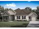 Charming single-story home with stone accents, a two-car garage, and a well-manicured lawn at 13607 Oldenburg Ave, Hudson, FL 34667