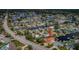 Aerial view of a waterfront neighborhood with canals and private docks at 1427 40Th Ne Ave, St Petersburg, FL 33703