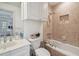 Cozy bathroom features a shower and bathtub combination, providing a relaxing and functional space for personal care at 16502 Millan De Avila, Tampa, FL 33613