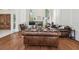 Beautiful living room featuring a fireplace and comfortable leather furniture at 16502 Millan De Avila, Tampa, FL 33613