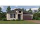 Charming single-Gathering home features a neutral stucco exterior, tiled roof, and an attached two-car garage at 16962 Warm Hand Ct, Land O Lakes, FL 34638