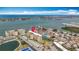 Aerial view of the condo complex near the intercoastal waterways and beachfront of Florida at 4725 Cove Circle # 908, St Petersburg, FL 33708