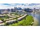 Beautiful aerial view of waterfront condo community near downtown Tampa and bay with lush landscaping at 746 Coral Reef Dr # 746, Tampa, FL 33602