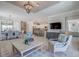 Bright open-concept living space with a modern kitchen, dining area, and comfortable seating at 7881 Lakes Edge Ln, Port Charlotte, FL 33981