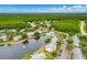 Aerial view of the community showcasing the pond, pool, and surrounding wooded areas at 1109 Pine Ridge W Cir # C1, Tarpon Springs, FL 34688