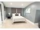 Cozy bedroom with gray walls, a comfortable bed, and modern decor, creating a relaxing retreat at 13400 10Th St, Dade City, FL 33525