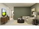 Comfortable living room with a modern console, stylish rug, and a relaxing atmosphere at 13535 White Gold Run, Parrish, FL 34219