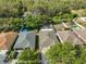 Neighborhood aerial view with cozy backyards at 13750 Fareham Rd, Odessa, FL 33556