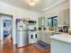 Cozy kitchen features stainless steel appliances and light green cabinets at 1423 Dr Martin Luther King Jr N St, St Petersburg, FL 33704