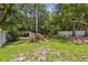 Lush backyard with a variety of trees and bushes and a well-maintained lawn at 1817 West Dr, Clearwater, FL 33755