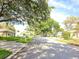 Scenic street view with mature trees lining the road and well-kept homes on either side at 3509 Oak Lake Dr, Palm Harbor, FL 34684