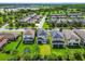 Aerial view of the home and backyard, the neighborhood, and community at 4177 Beeswax Ln, Land O Lakes, FL 34638