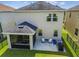Back of house with a screened lanai, patio furniture, and a grill at 4177 Beeswax Ln, Land O Lakes, FL 34638