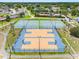 Aerial view of well-maintained basketball courts and tennis courts in a neighborhood setting at 4813 Glenaire Ct, Tampa, FL 33624