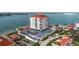 Aerial view of the condo complex, showcasing waterfront location and ample parking at 6265 Sun Blvd # 1203, St Petersburg, FL 33715
