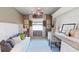 Bright office with a decorative ceiling and walls, a large workstation, and ample seating for guests at 15021 Oxford Grey Dr, Lakewood Ranch, FL 34211