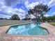 Large in-ground pool with surrounding brick patio, perfect for relaxation and entertaining at 1902 Rebecca Rd, Lutz, FL 33548