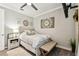 Neutral bedroom with a decorative design elements at 222 Toscavilla Blvd, Nokomis, FL 34275