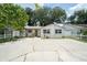 View of front exterior featuring a concrete driveway and manicured landscaping at 3217 Saddlebrook Ave, Tampa, FL 33618