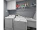 Laundry room with white washer, dryer and cabinets at 4133 Auston Way, Palm Harbor, FL 34685