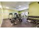 Well-equipped gym with treadmills, weights, and various exercise machines for a complete workout at 7 Elgin Pl # 202, Dunedin, FL 34698