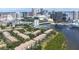 Desirable aerial view of waterfront condos with pool, bay, and cruise ship access offering luxury and convenience at 731 Cruise View Dr, Tampa, FL 33602