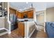 Modern kitchen with stainless steel appliances, ample cabinet space, and an efficient layout for cooking and meal preparation at 731 Cruise View Dr, Tampa, FL 33602